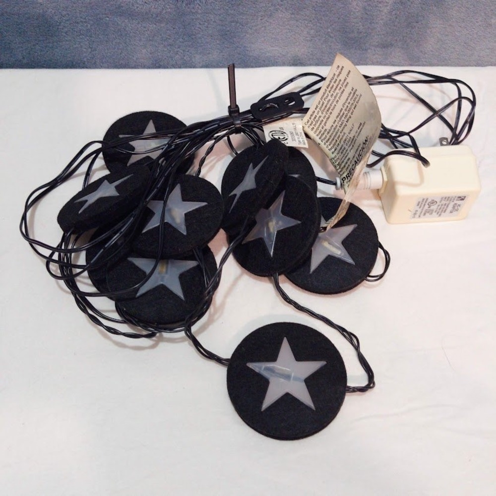 IKEA Kallt Star String Lights Black Felt Celestial Indoor Decor Works